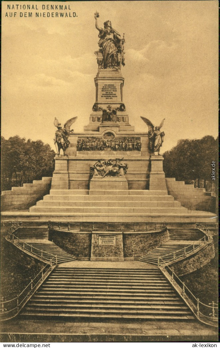 Ansichtskarte Rüdesheim (Rhein) National-Denkmal / Niederwalddenkmal 1911 - Ruedesheim A. Rh.