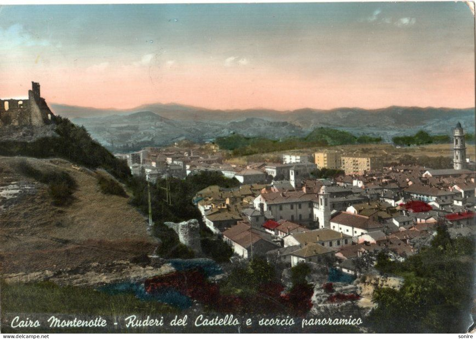 CAIRO MONTENOTTE (SAVONA) RUDERI DEL CASTELLO E PANORAMA - ED.CIRIA - VG FG - C0380 - Savona