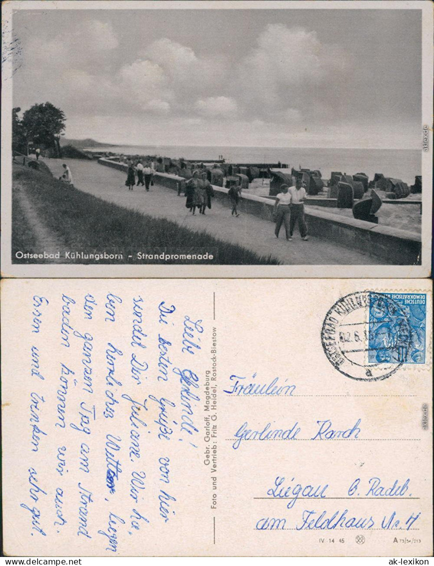 Ansichtskarte Kühlungsborn Strandpromenade Mit Strandkörben 1954 - Kühlungsborn