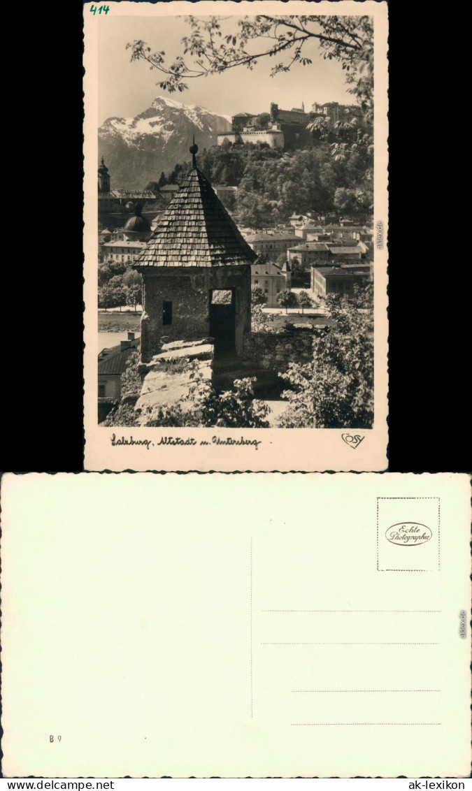 Ansichtskarte Salzburg Blick Zur Burg Und Den Untersberg 1955  - Otros & Sin Clasificación