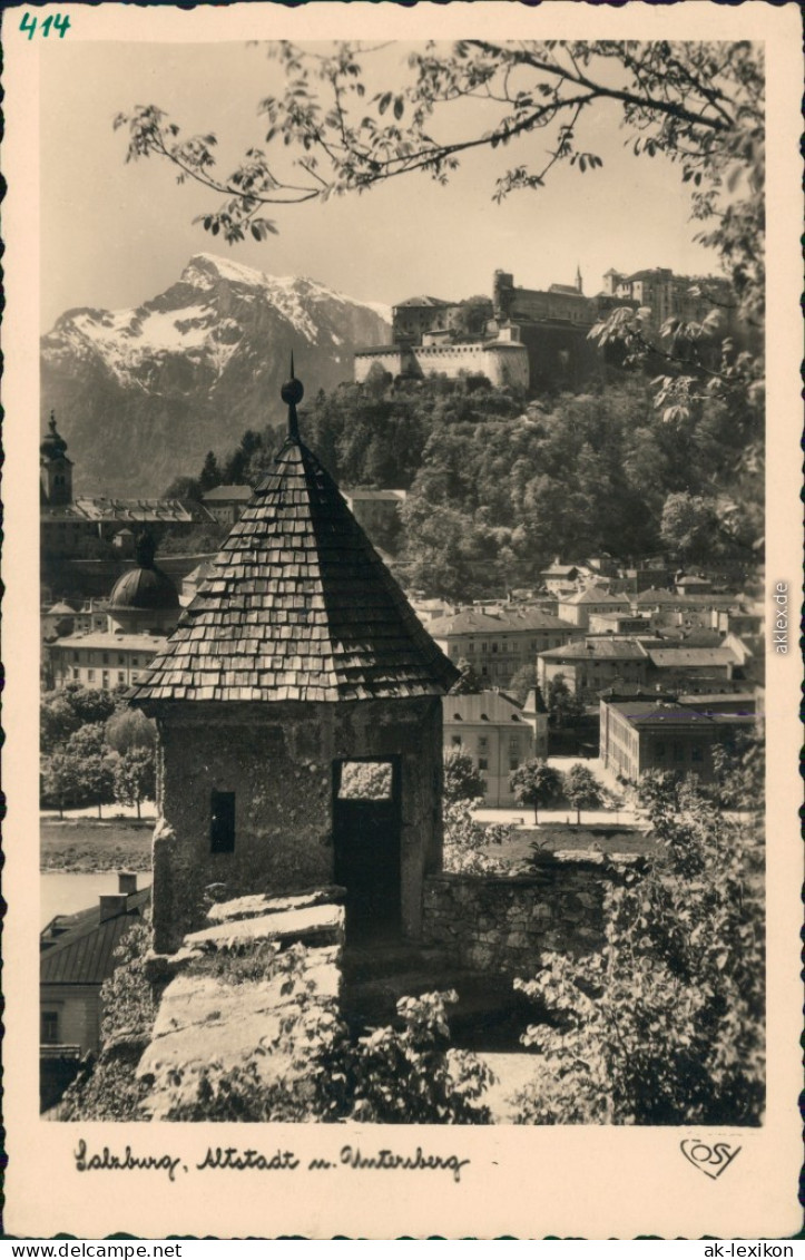 Ansichtskarte Salzburg Blick Zur Burg Und Den Untersberg 1955  - Otros & Sin Clasificación