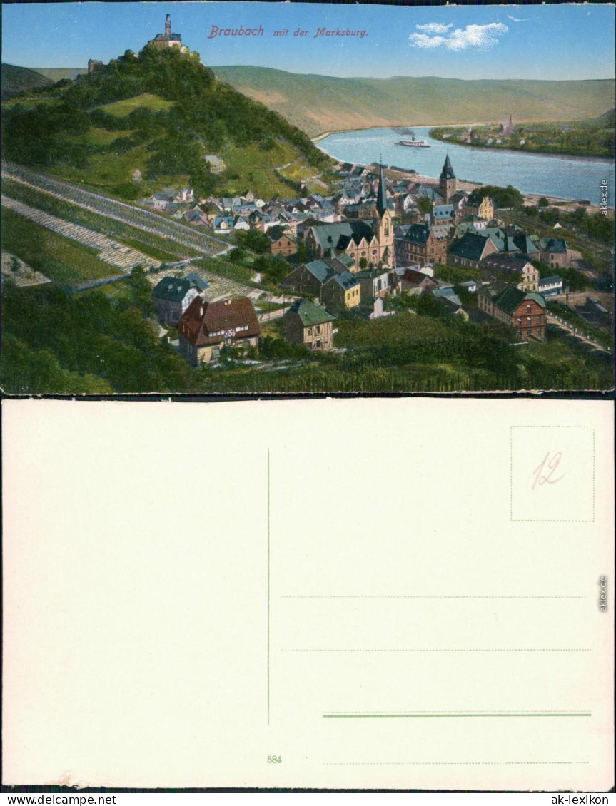 Ansichtskarte Braubach Blick Auf Die Stadt Mit Marksburg 1910 - Braubach