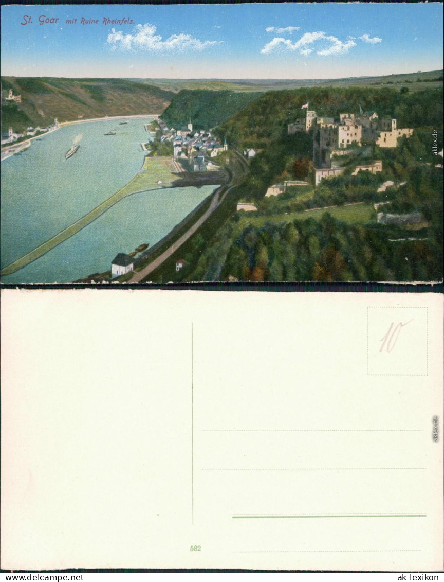 Ansichtskarte St. Goar Rheintal An Der Loreley, Burgruine Rheinfels 1910 - St. Goar