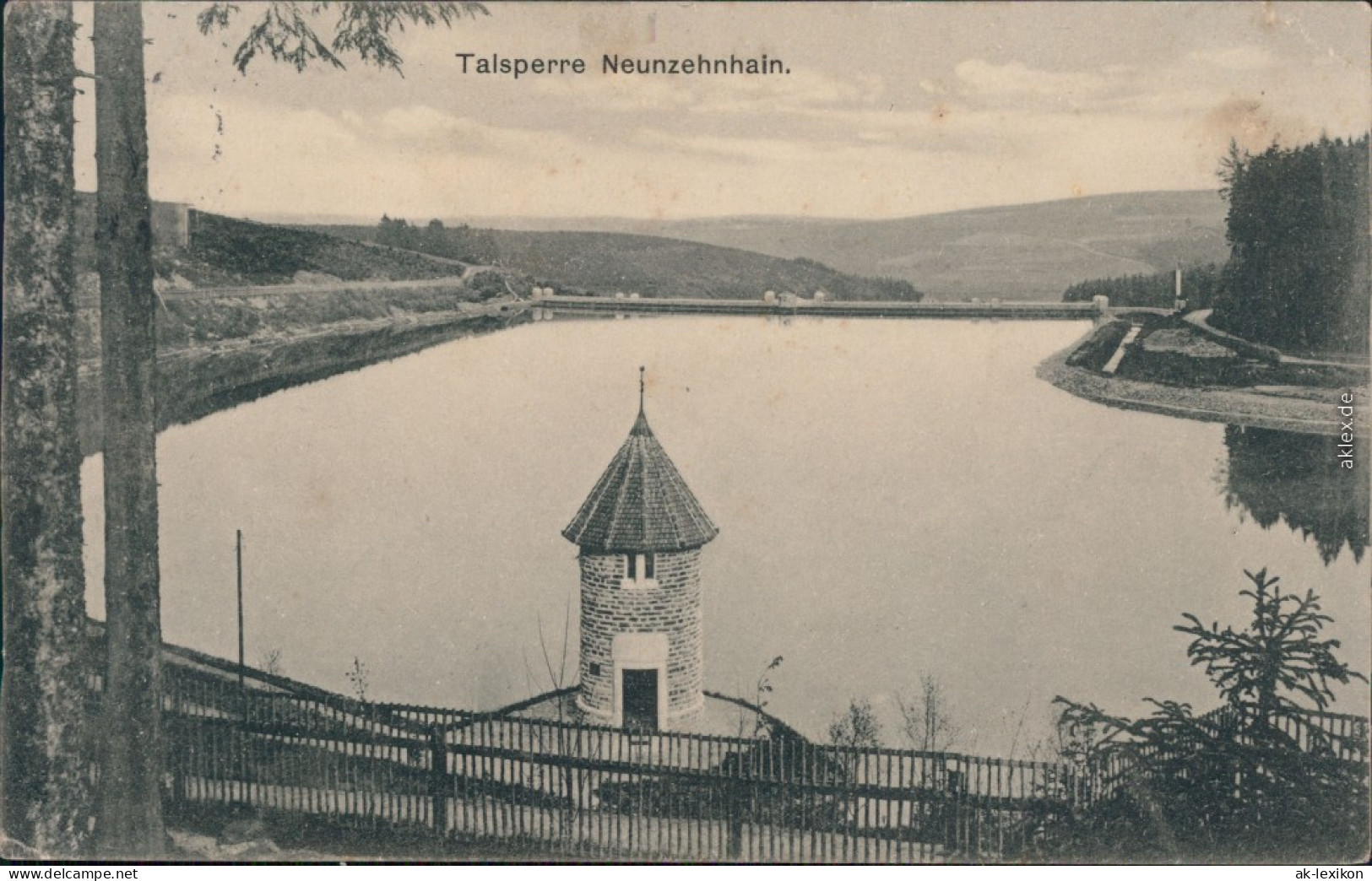 Ansichtskarte Lengefeld (Erzgebirge) Talsperre Neunzehnhain 1912 - Lengefeld