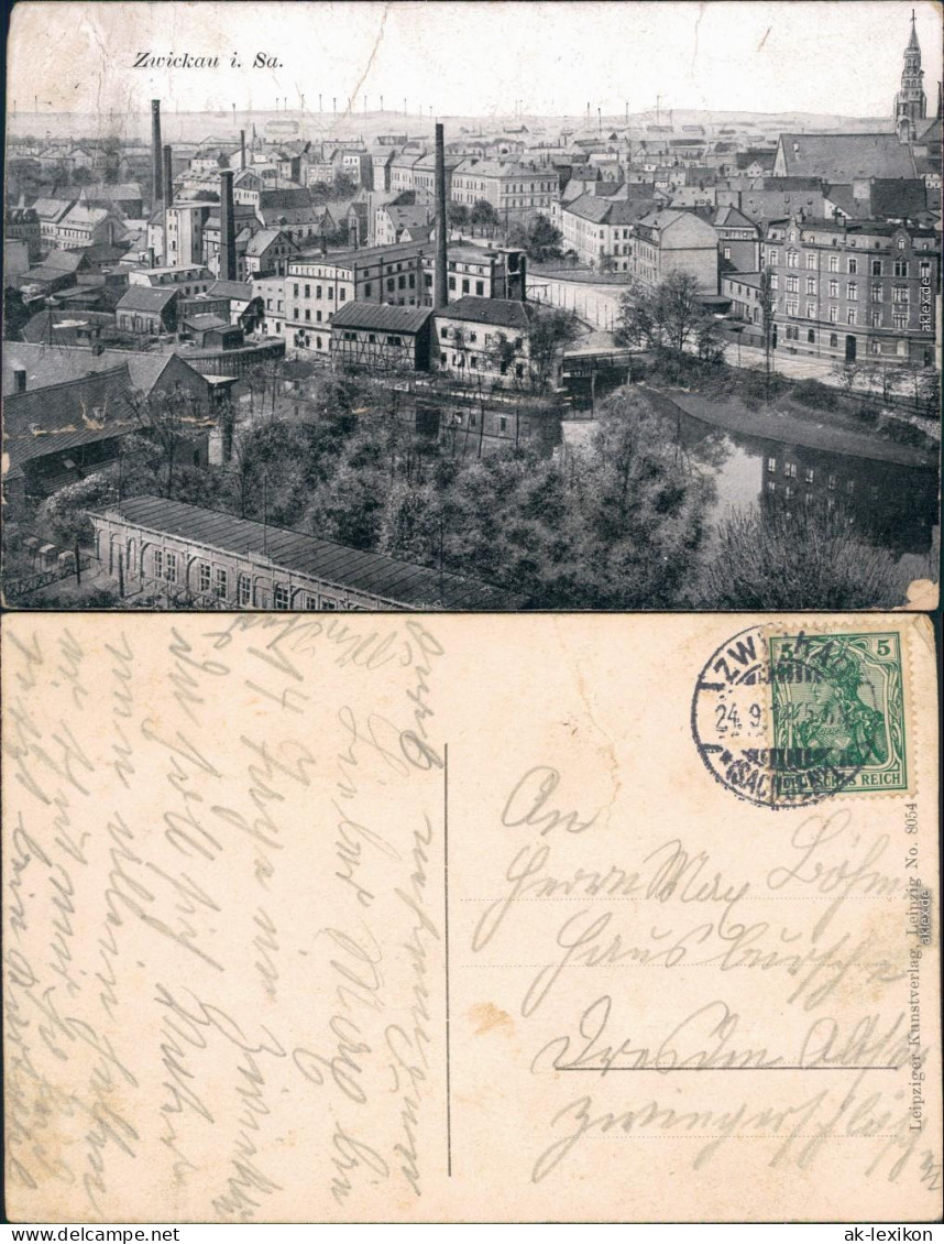 Ansichtskarte Zwickau Blick Auf Den Ort 1910 - Zwickau