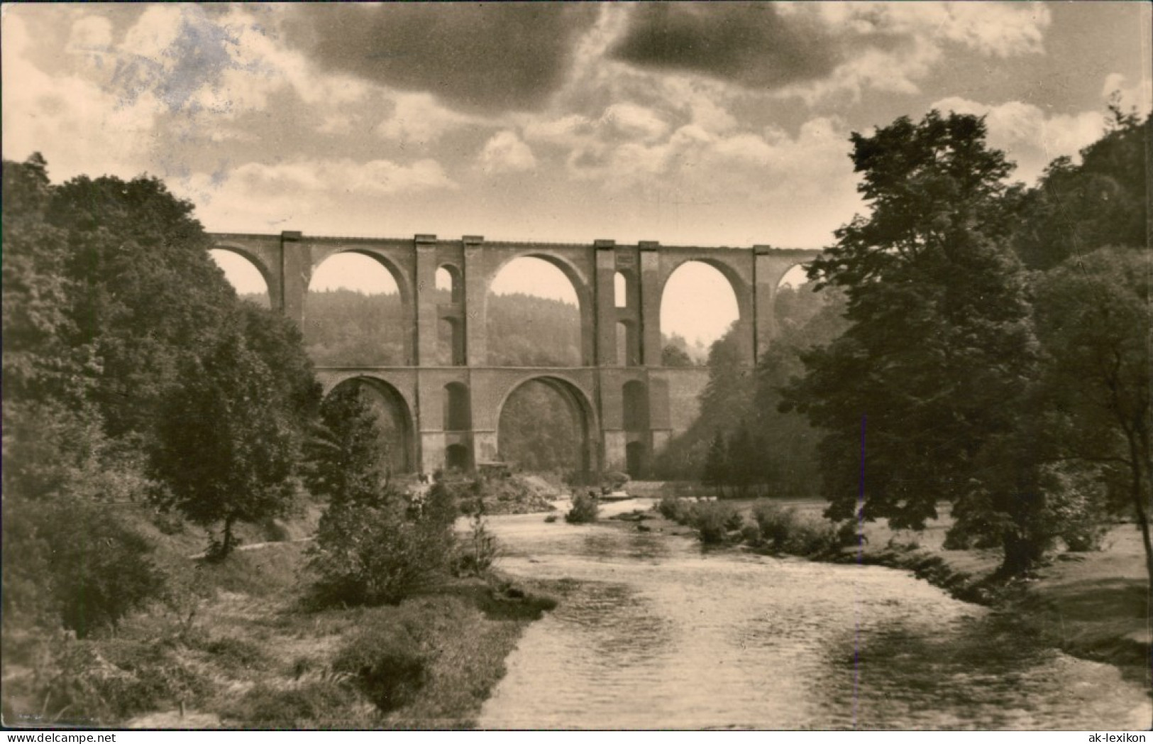 Ansichtskarte Jocketa-Pöhl Elstertalbrücke 1958 - Poehl