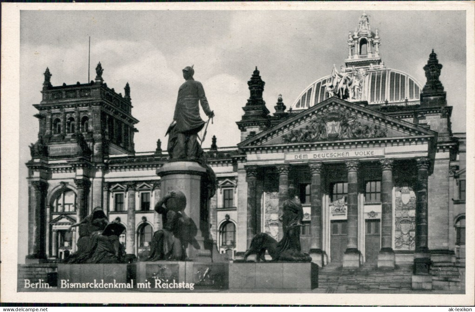 Ansichtskarte Mitte-Berlin Bismarck-Denkmal Mit Reichstag 1932 - Mitte