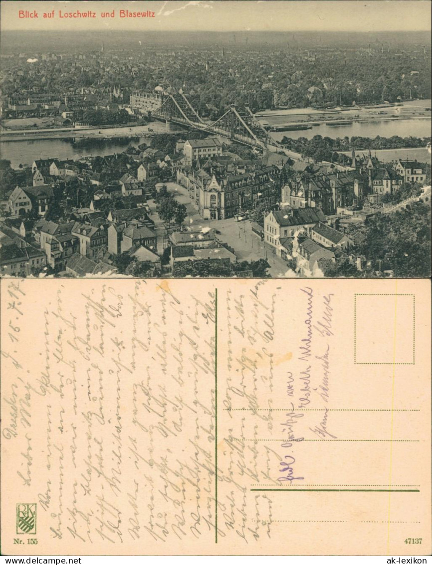 Ansichtskarte Loschwitz-Dresden Blick Auf Loschwitz Und Blasewitz 1917  - Dresden