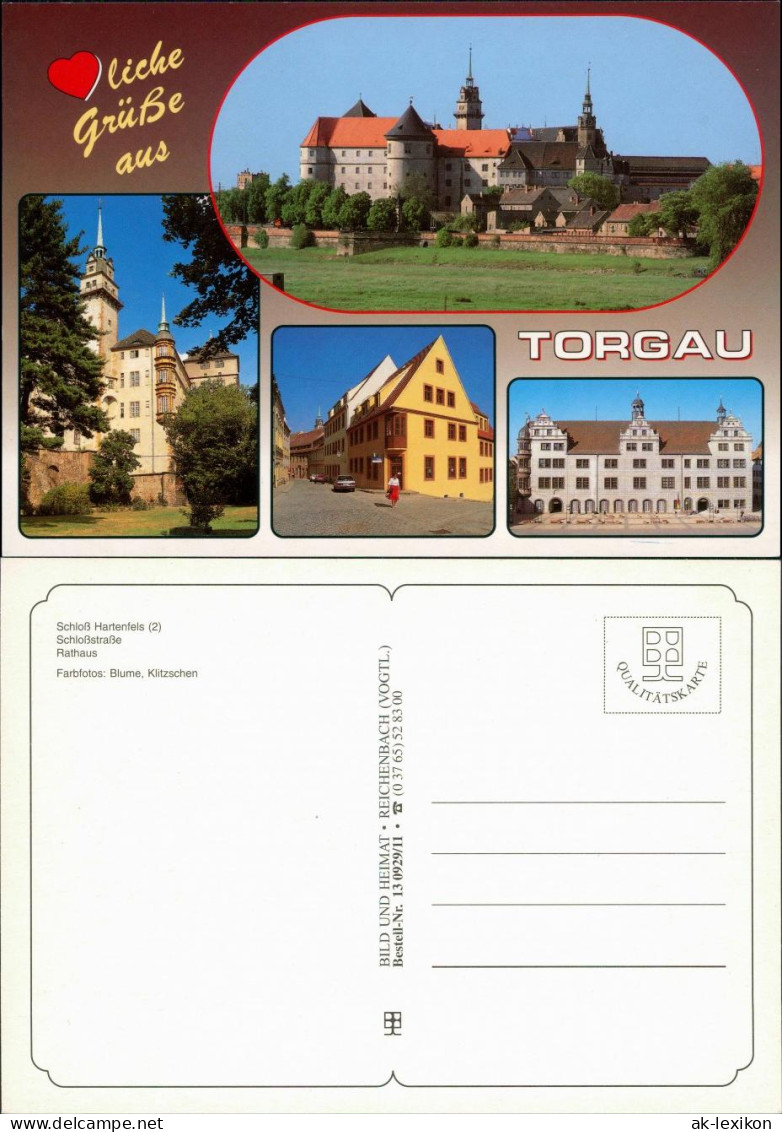 Ansichtskarte Torgau Schloß Hartenfels, Schloßstraße, Rathaus 1995 - Torgau