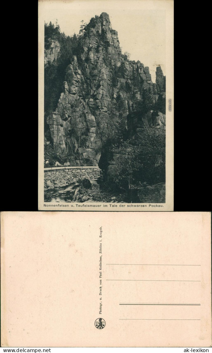 Jonsdorf Nonnenfelsen Und Teufelsmauer Im Tale Der Schwarzen Pockau 1930 - Jonsdorf