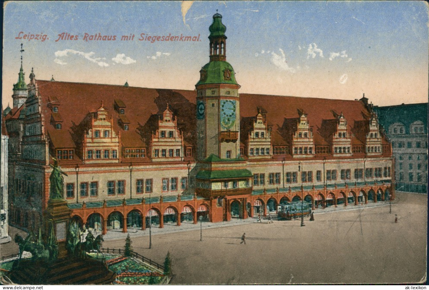 Ansichtskarte Leipzig Altes Rathaus Mit Siegesdenkmal 1925 - Leipzig