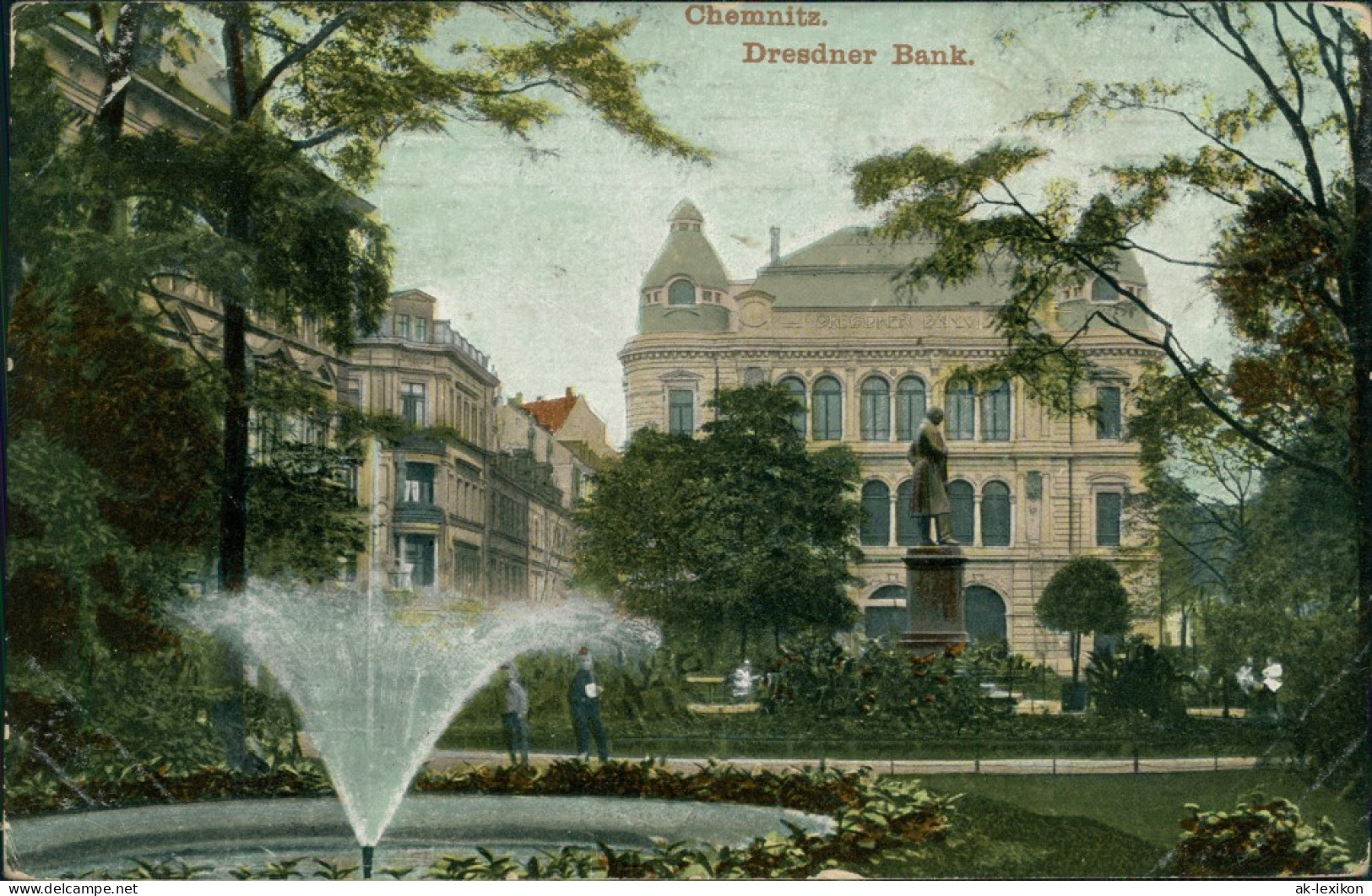 Ansichtskarte Chemnitz Dresdner Bank Und Park 1900 - Chemnitz
