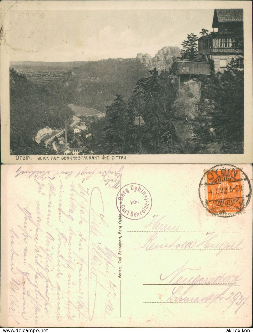 Ansichtskarte Oybin Berggasthof Oybin 1922 - Oybin