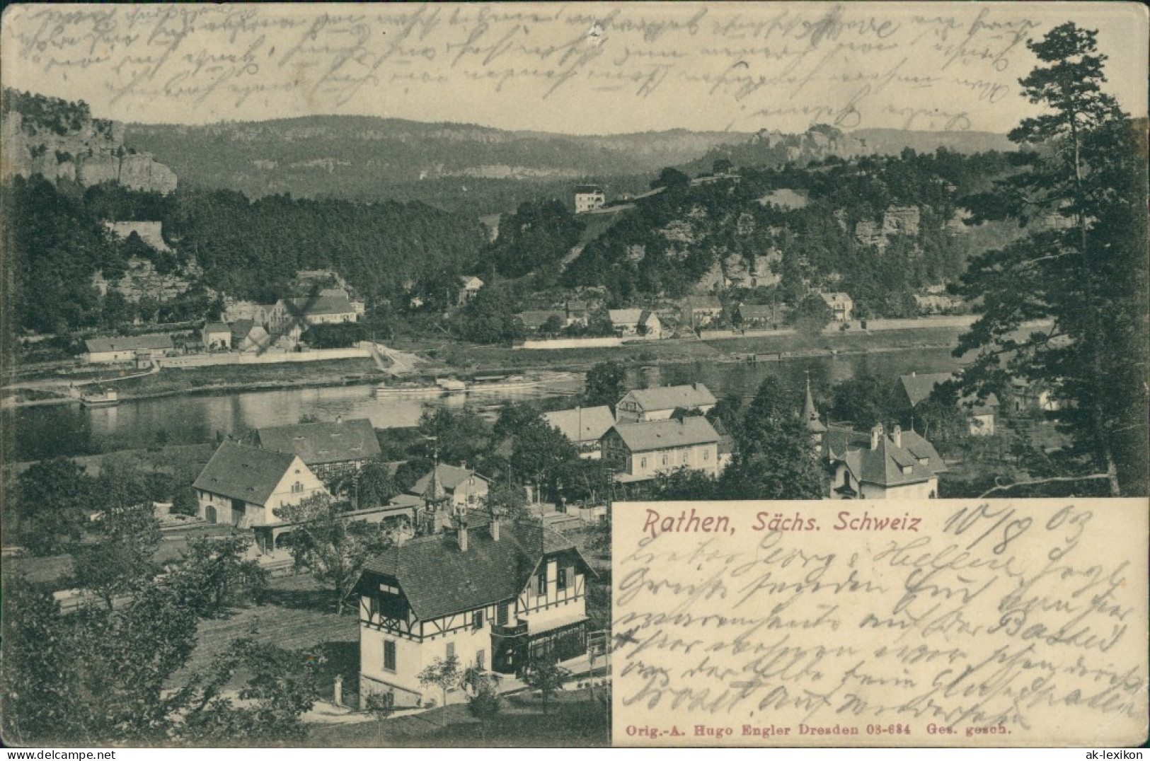 Ansichtskarte Rathen Mit Bahnhof Sächs. Schweiz 1903 - Rathen