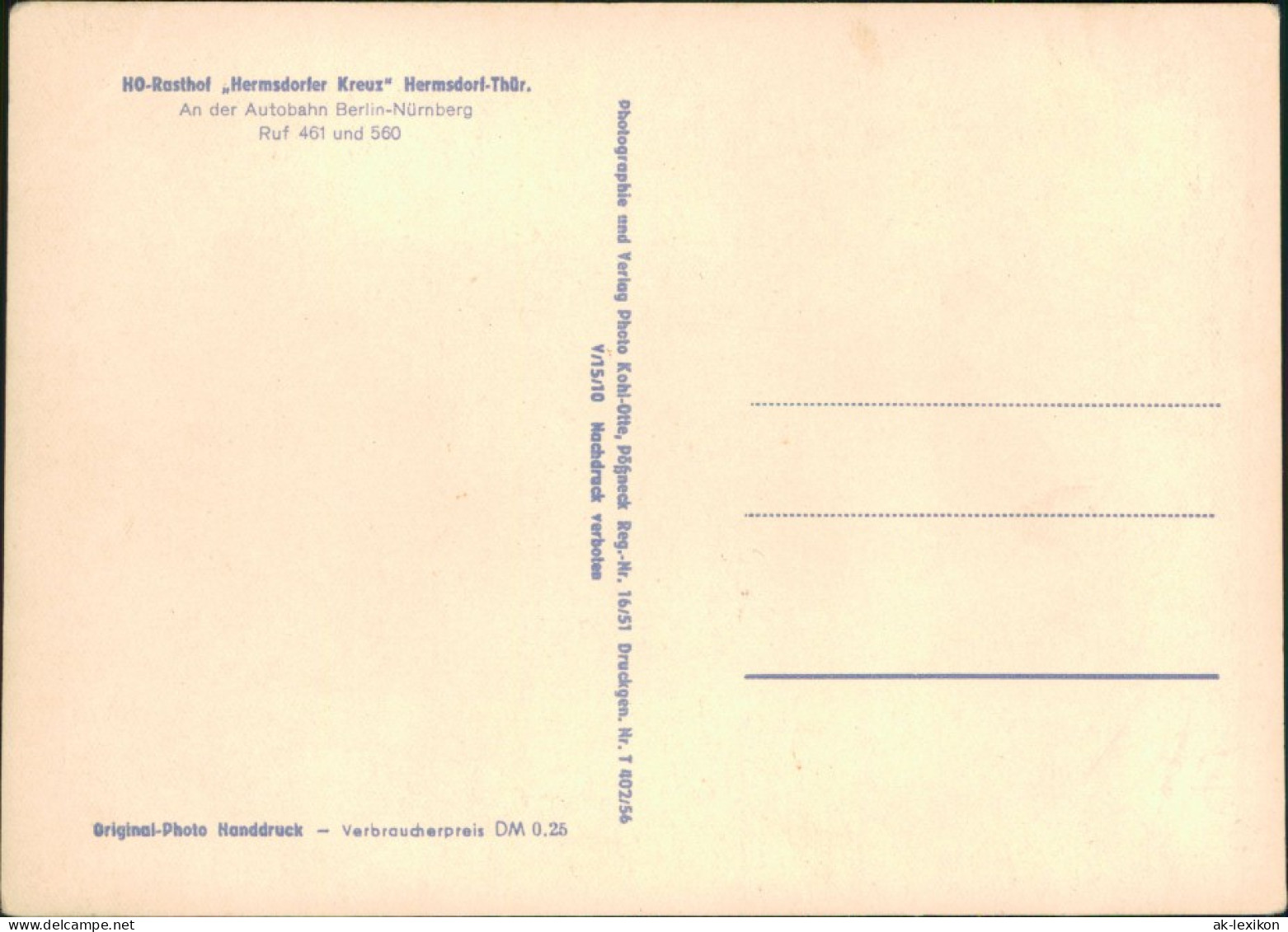 Hermsdorf (Thüringen) 4 Bild Innen U. Außen Raststätte Hermsdorfer Kreuz 1956  - Hermsdorf