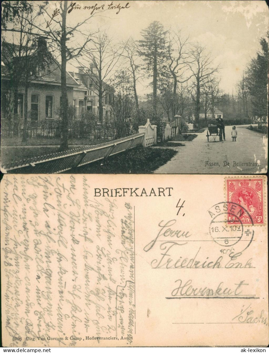 Postkaart Assen De Beilerstraat - Villen 1910  - Altri & Non Classificati