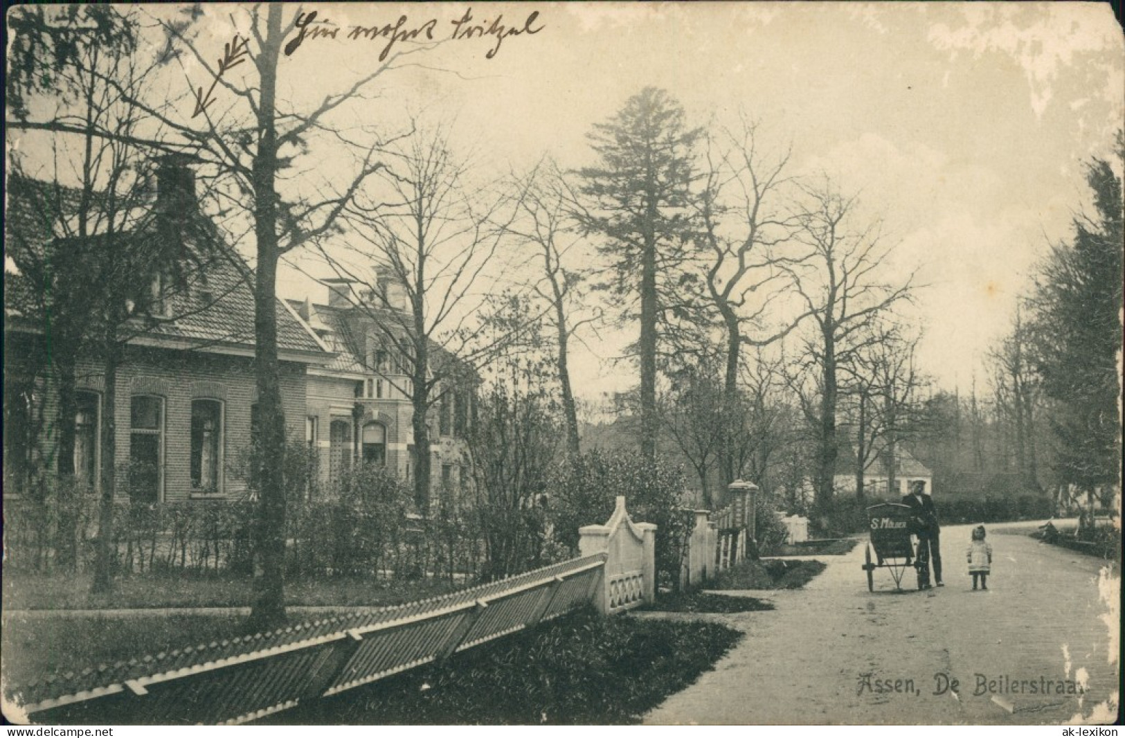 Postkaart Assen De Beilerstraat - Villen 1910  - Autres & Non Classés