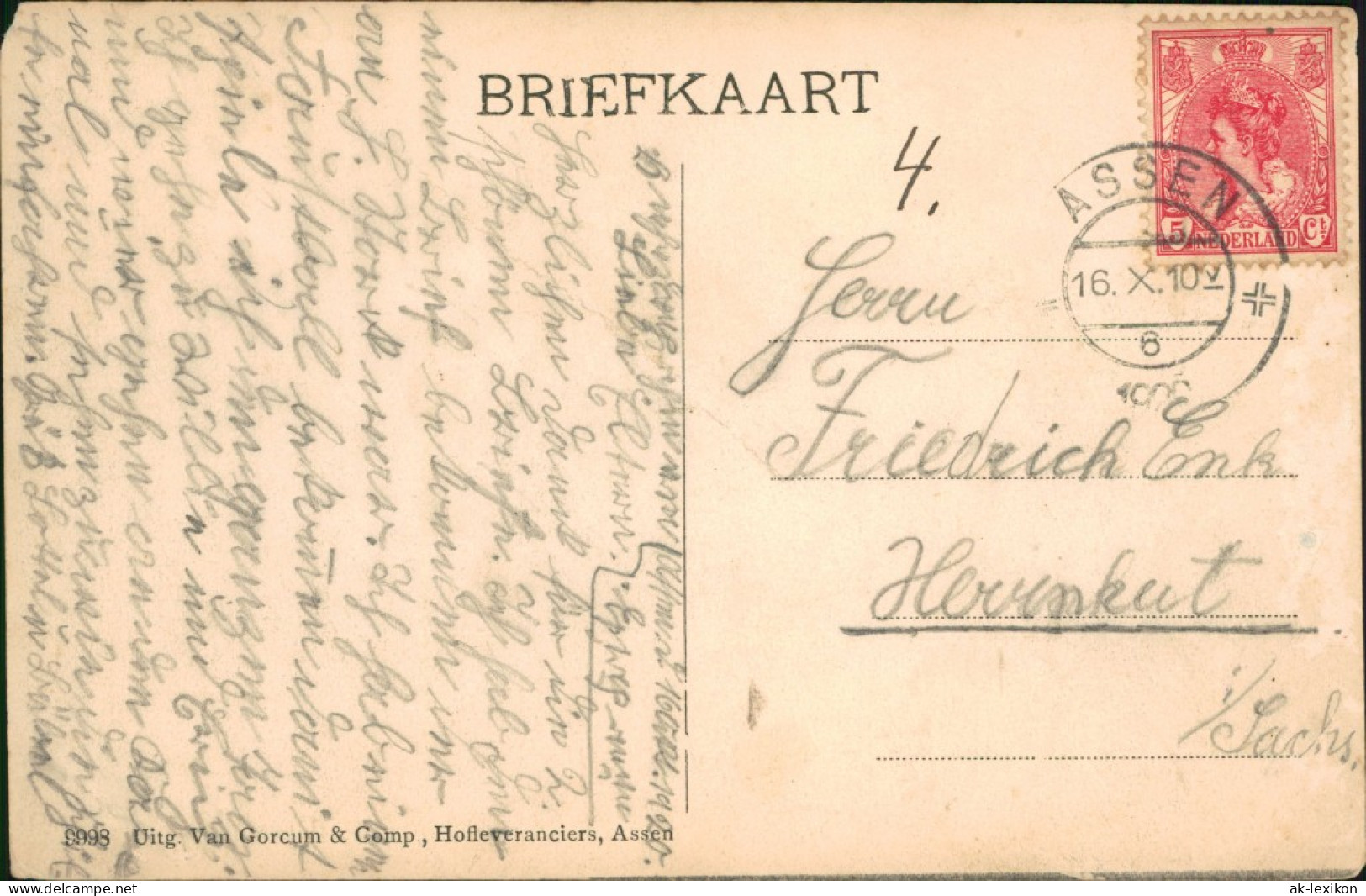 Postkaart Assen De Beilerstraat - Villen 1910  - Other & Unclassified