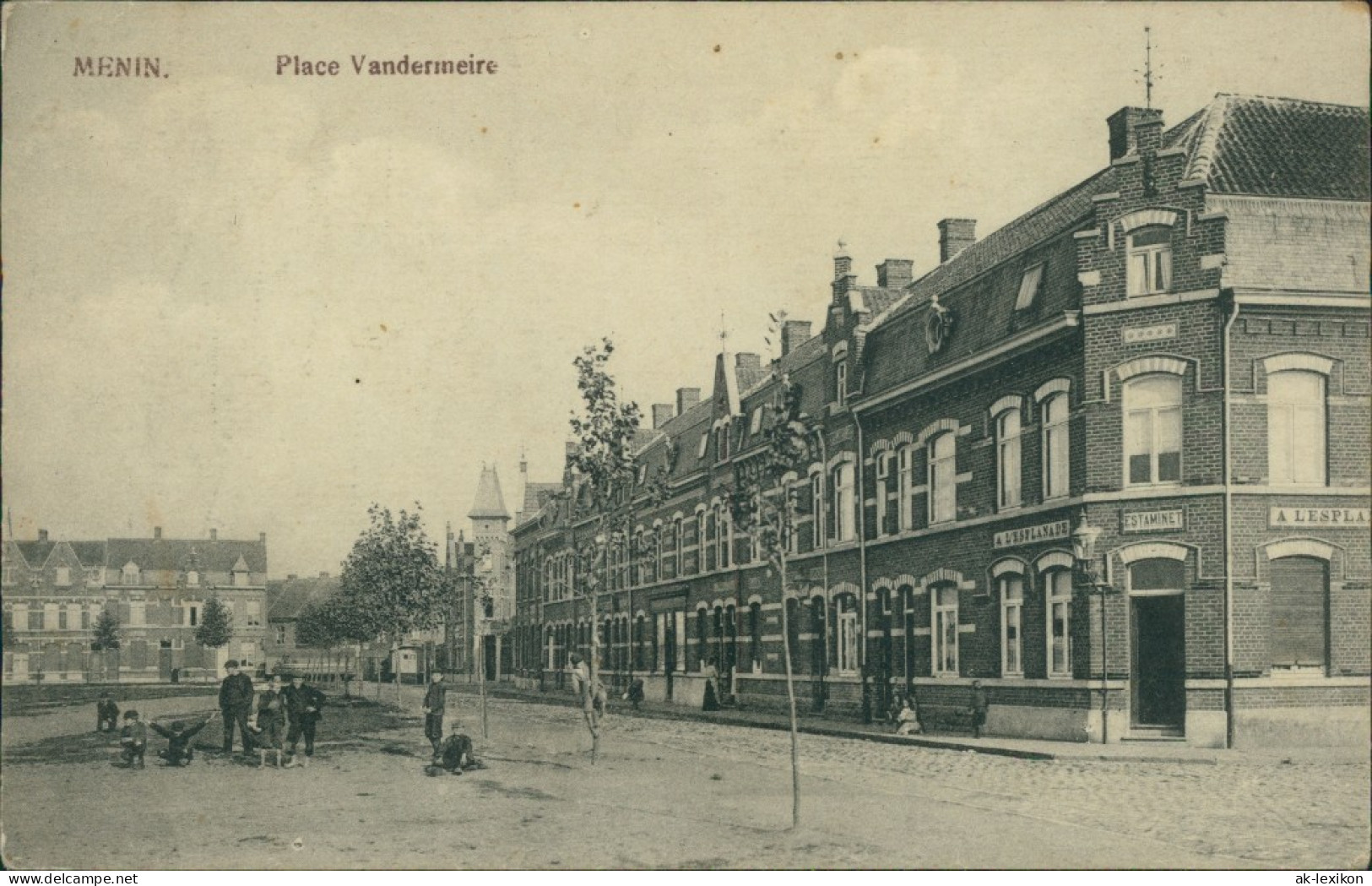 Postkaart Menen (Belgien) Menin Meenen Place Vandermeire 1913  - Autres & Non Classés