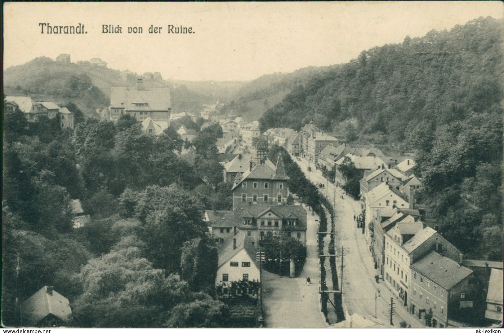 Ansichtskarte Tharandt Straßenblick 1913  - Tharandt