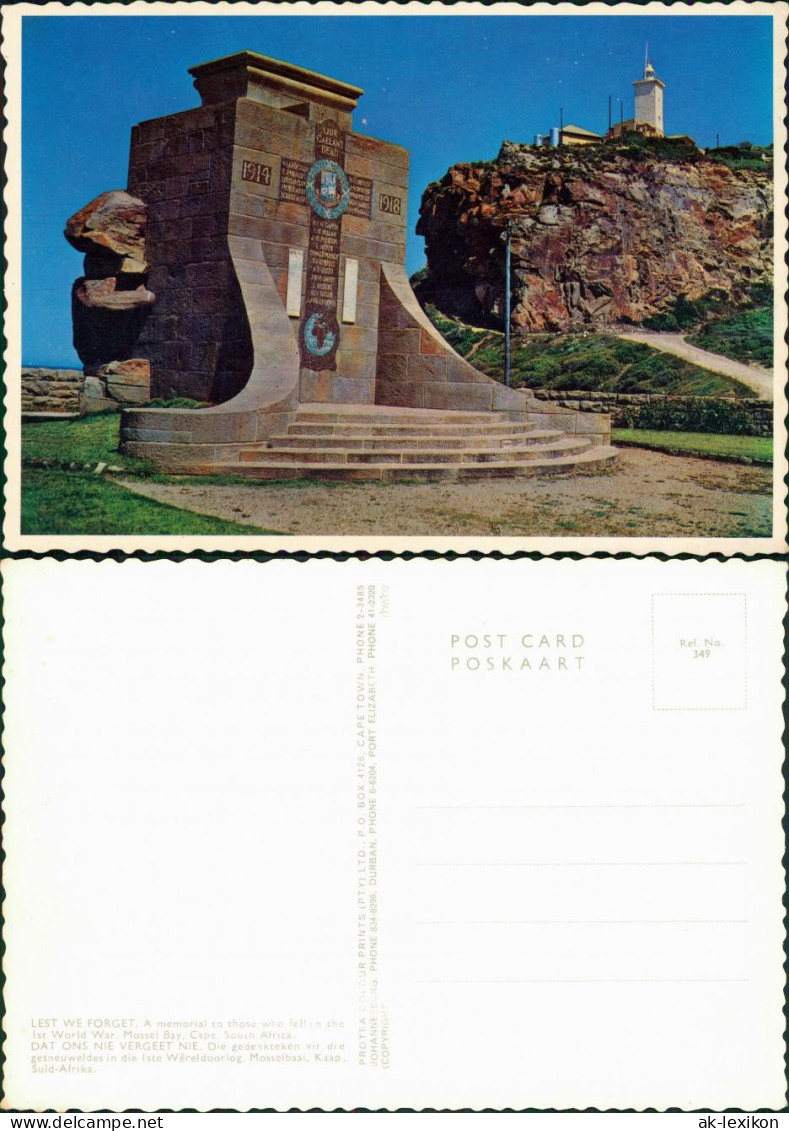 Postcard Mossel Bay War Memorial 1980 - South Africa