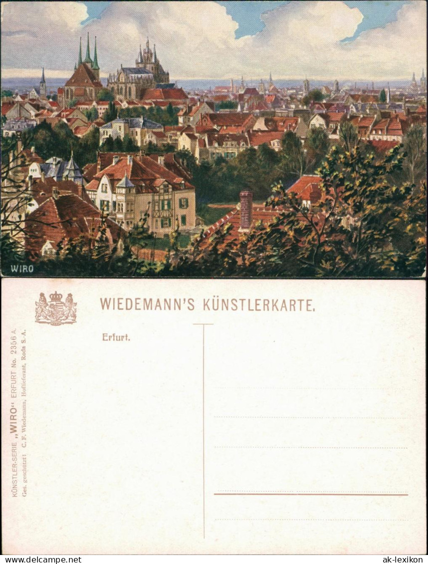 Ansichtskarte Erfurt Künstlerkarte - Blick Auf Die Stadt 1912  - Erfurt