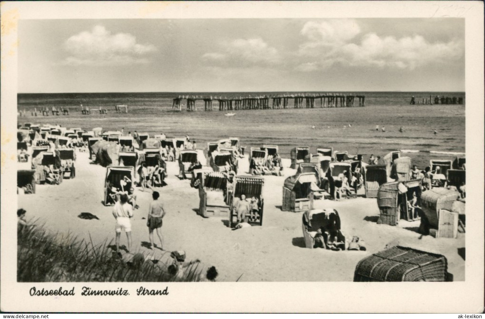 Ansichtskarte Zinnowitz Strand Mit Strandkörben 1957 - Zinnowitz