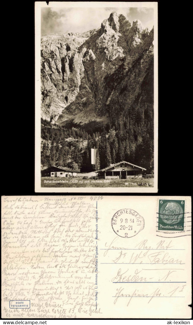 Berchtesgaden Umland-Ansicht Scharitzkehlalm (1035 M) Mit Hohem Göll 1934 - Berchtesgaden