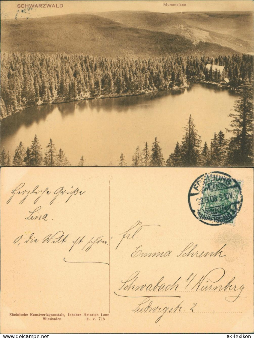 Ansichtskarte Achern Mummelsee, Schwarzwald 1908 - Achern