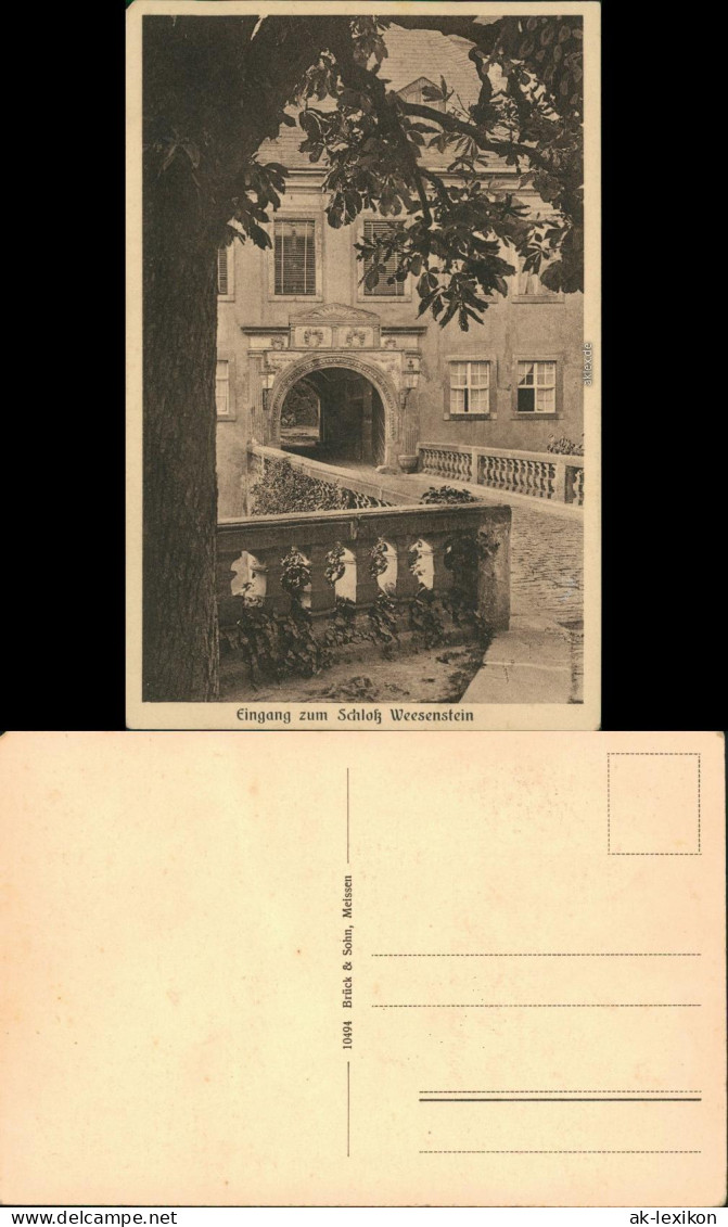 Ansichtskarte Weesenstein (Müglitz) Eingang Zum Schloß Weesenstein 1926 - Weesenstein A. D. Mueglitz