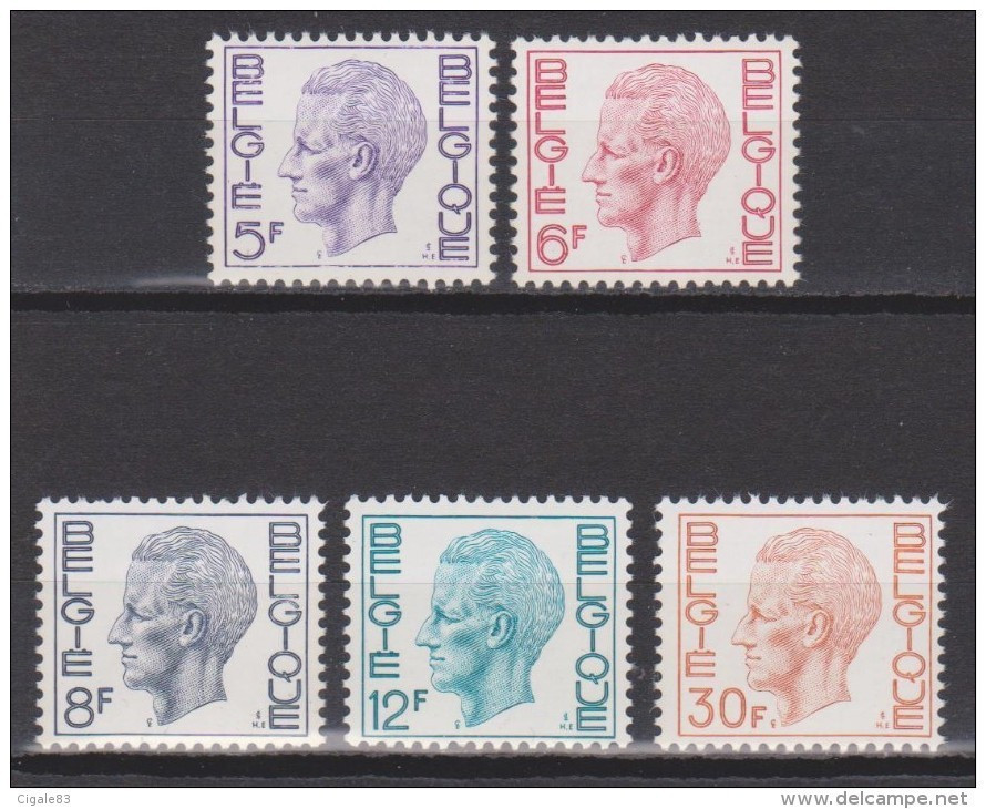 Belgique N° 1645P5 - 1649P5 *** S.M. Le Roi Baudouin - 1972 - Unused Stamps