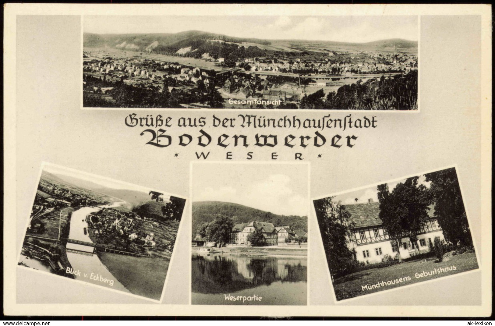 Bodenwerder Blick V. Eckberg Weserpartie Münchhausens Geburtshous 1957 - Bodenwerder