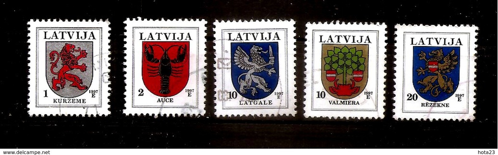(!)  LATVIA COAT OF ARMS USED STAMPS FULL YEAR SET 1997 - Latvia