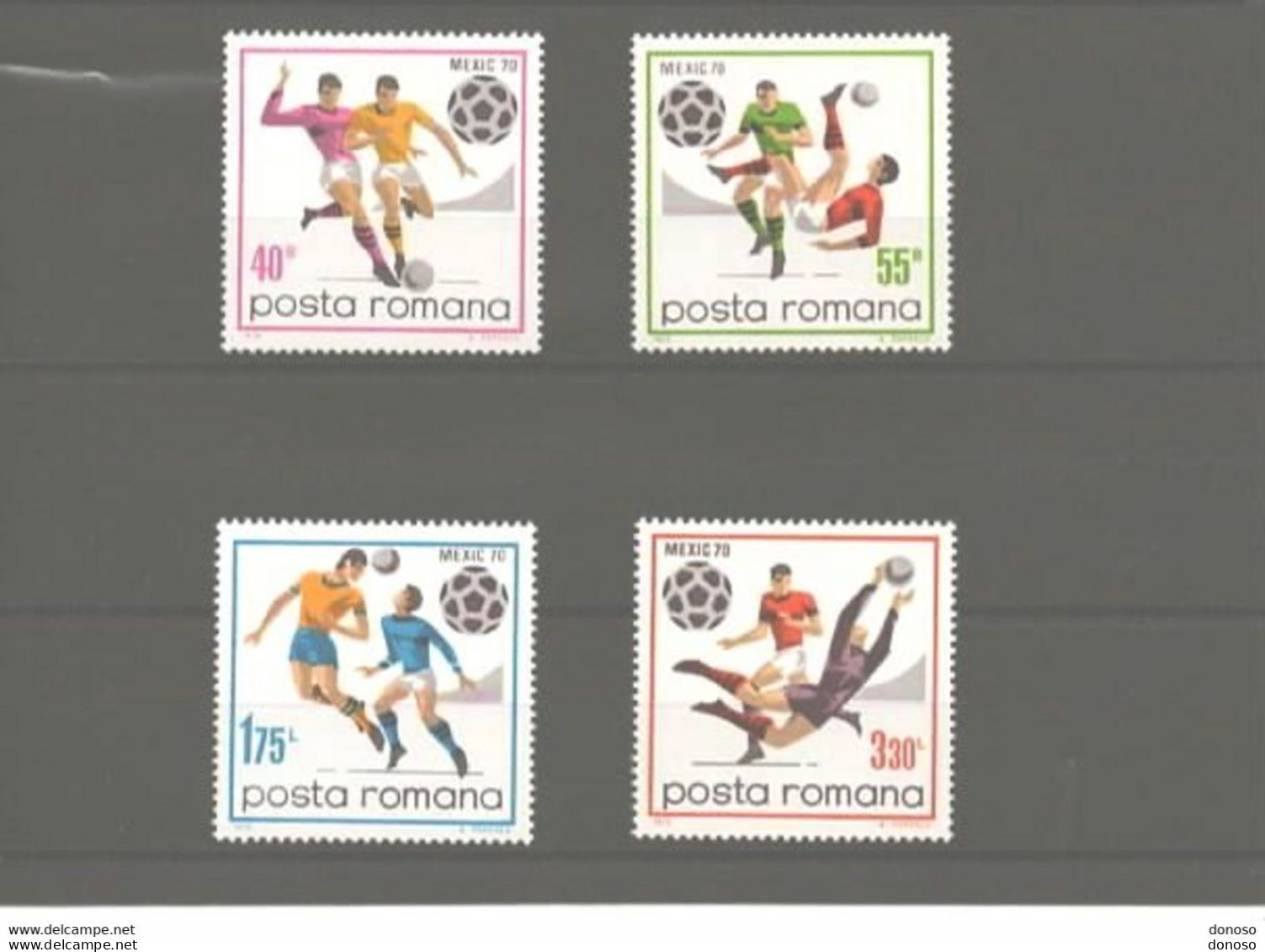 ROUMANIE 1970 FOOTBALL COUPE DU MONDE  Yvert 2539-2542, Michel 2842-2845 NEUF** MNH Cote Yv 4,50 Euros - Unused Stamps