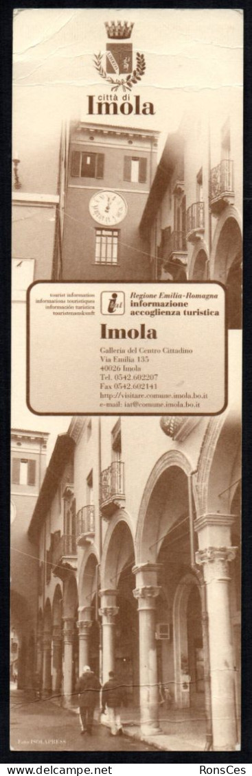ITALIA - CITTA' DI IMOLA - SEGNALIBRO / BOOKMARK - REGIONE EMILIA-ROMAGNA - INFORMAZIONE ACCOGLIENZA TURISTICA - I - Marcapáginas