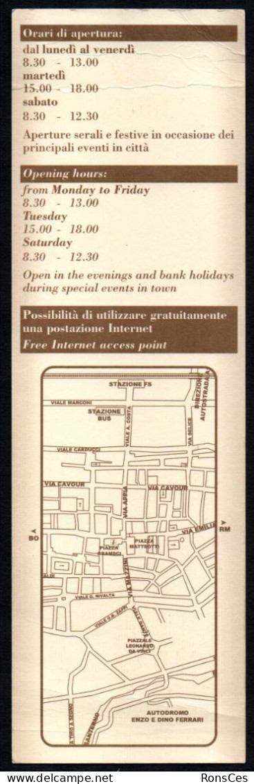 ITALIA - CITTA' DI IMOLA - SEGNALIBRO / BOOKMARK - REGIONE EMILIA-ROMAGNA - INFORMAZIONE ACCOGLIENZA TURISTICA - I - Bookmarks