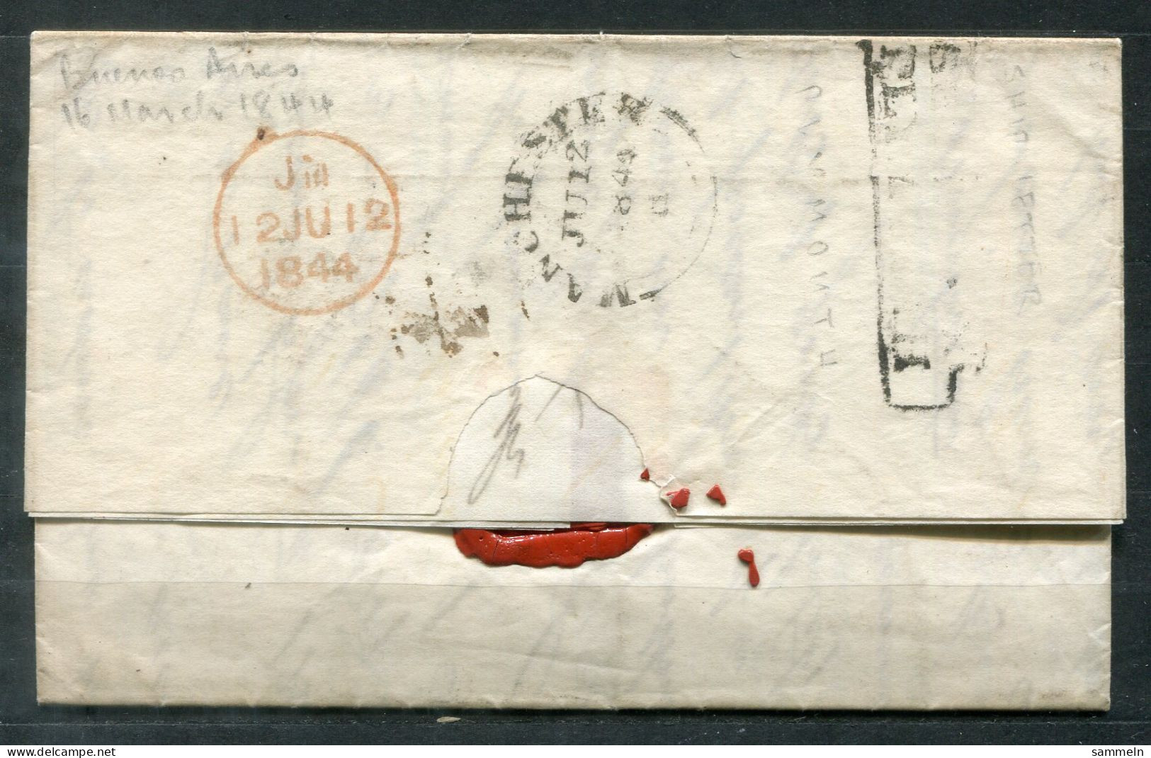 ARGENTINIEN - Schiffspost, Paquebot, Navire, Ship Letter, Stempel SHIP LETTER PLYMOUTH Und Taxe "8" - Vorphilatelie