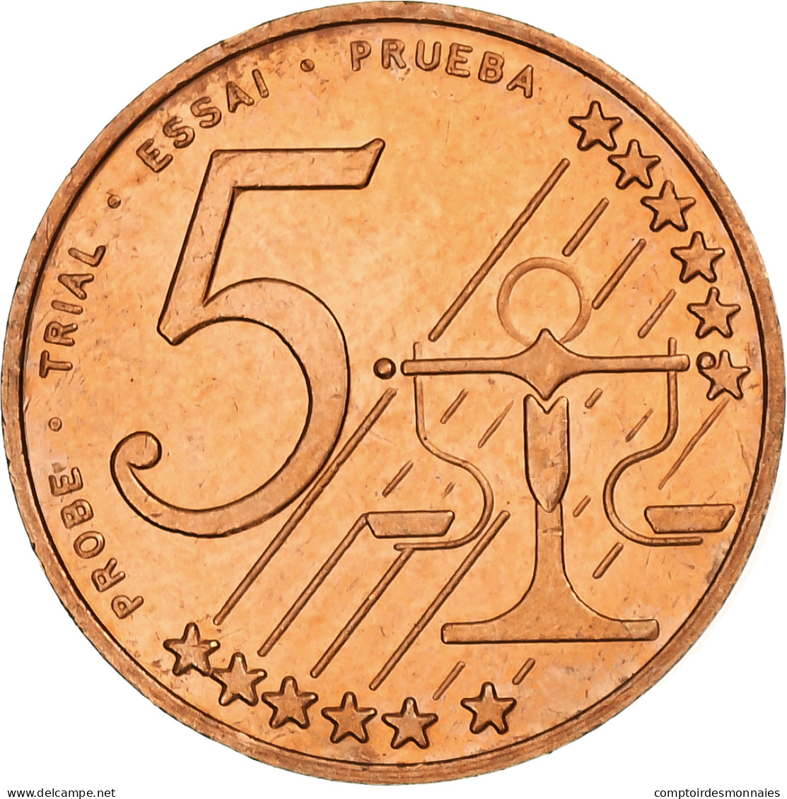 Estonie, 5 Euro Cent, Fantasy Euro Patterns, Essai-Trial, BE, 2004, Cuivre, FDC - Essais Privés / Non-officiels