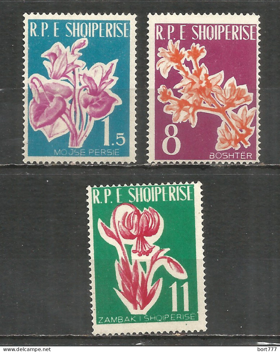 ALBANIA 1961 Mint Stamps (MNH**) Michel # 633-35 Flowers - Albania