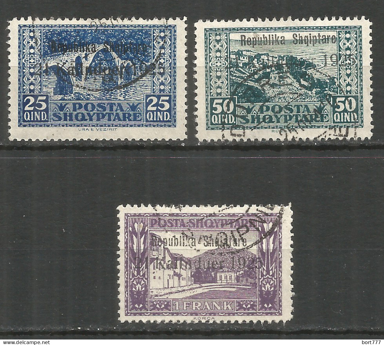 ALBANIA 1925 Used Stamps  OVPT Mi.# 115,116,117 - Albanien