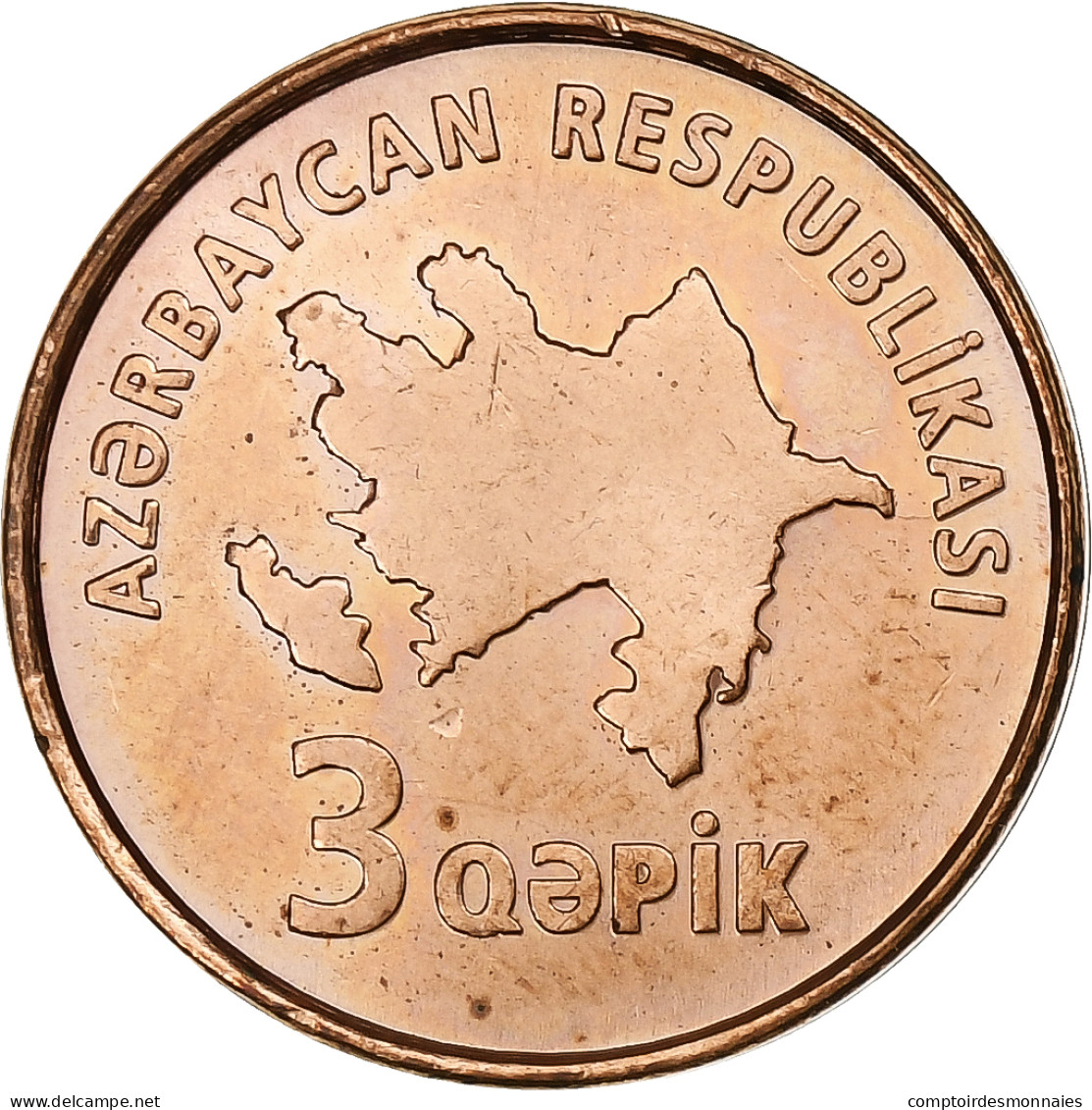 Monnaie, Azerbaïdjan, 3 Qapik, Undated (2006), SUP, Cuivre Plaqué Acier, KM:40 - Azerbaïdjan