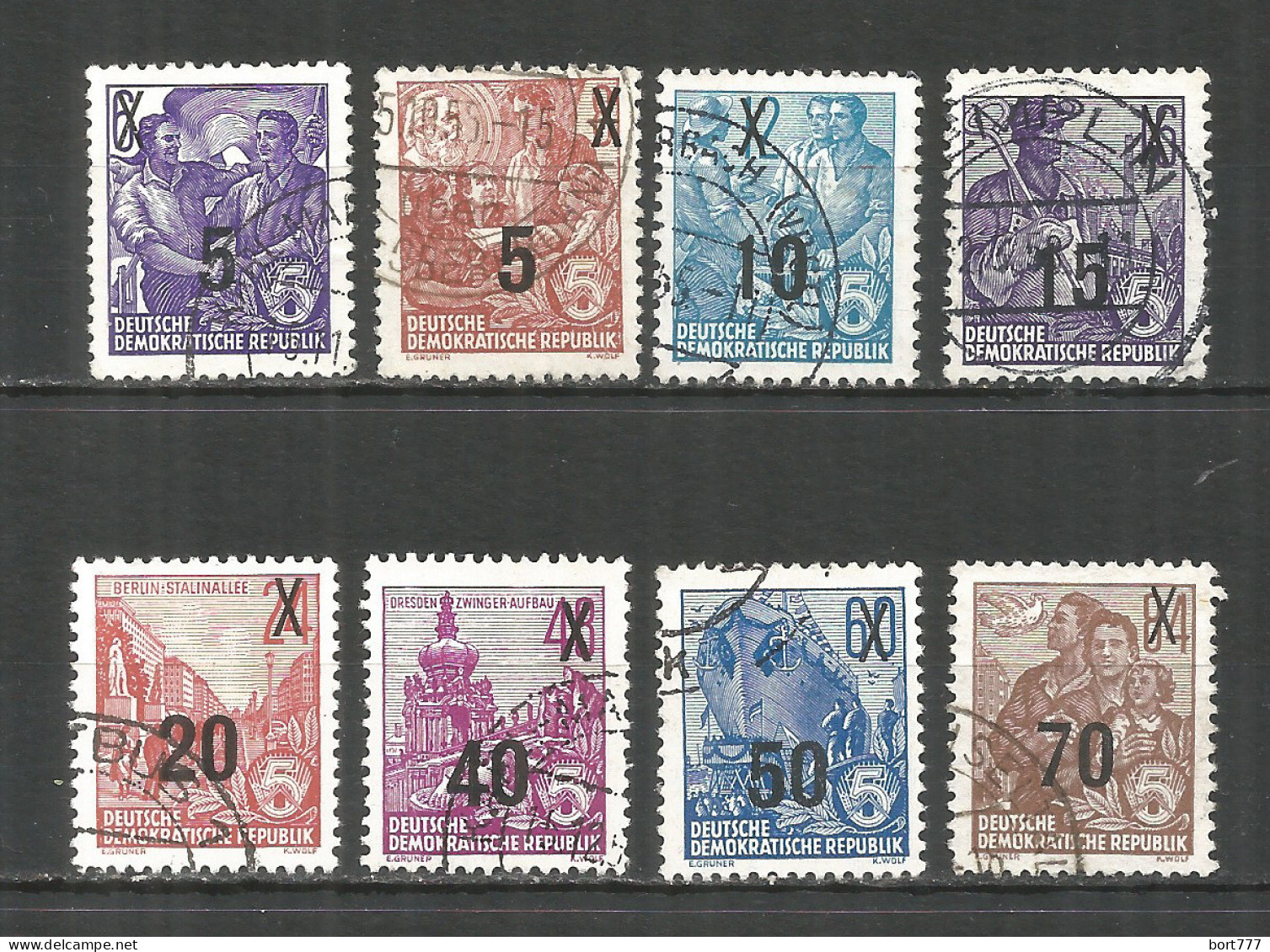 Germany DDR 1954 Year Used Stamps Mi.# 435-442 - Gebruikt