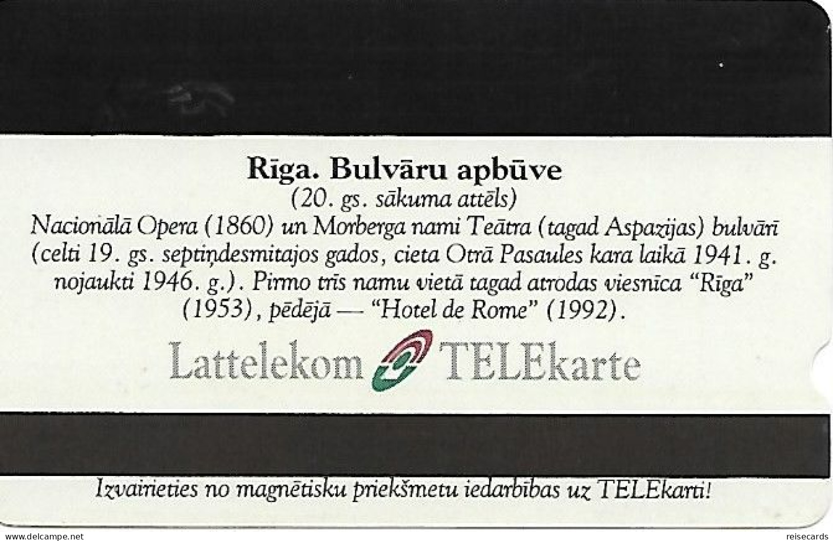 Latvia: Lattelekom - Riga, Aspauijas Bulvãri, Nacionãlã Opera - Letonia