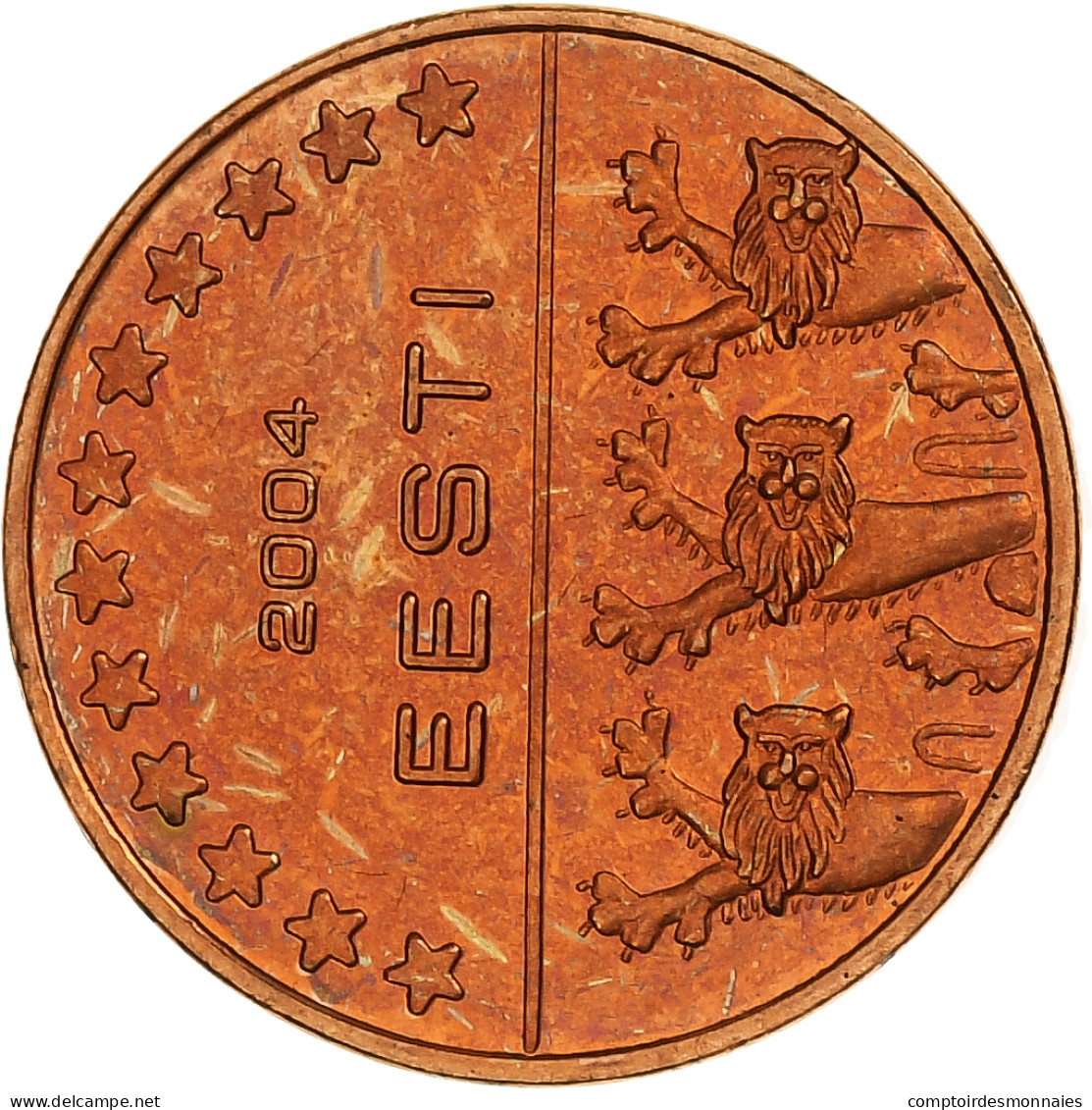 Estonie, Euro Cent, Fantasy Euro Patterns, Essai-Trial, BE, 2004, Cuivre, FDC - Essais Privés / Non-officiels