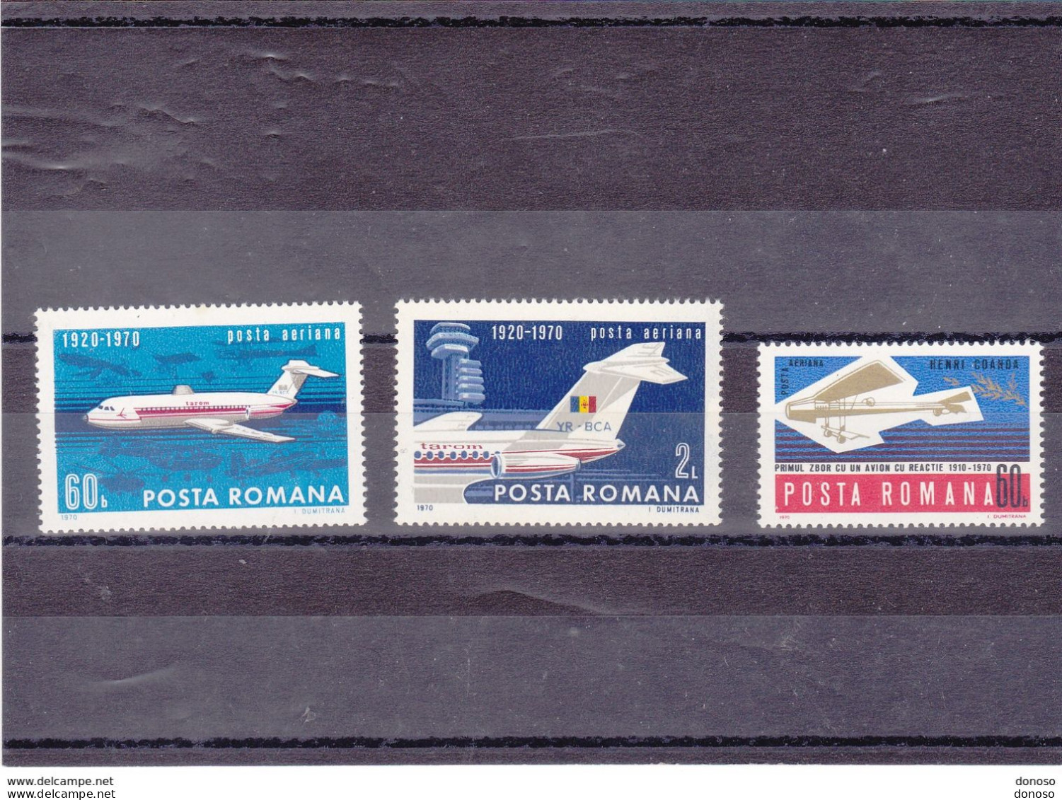 ROUMANIE 1970 AVIONS Yvert PA 223-224 + 227, Michel 2840-2841 + 2896 NEUF** MNH Cote 3,50 Euros - Unused Stamps