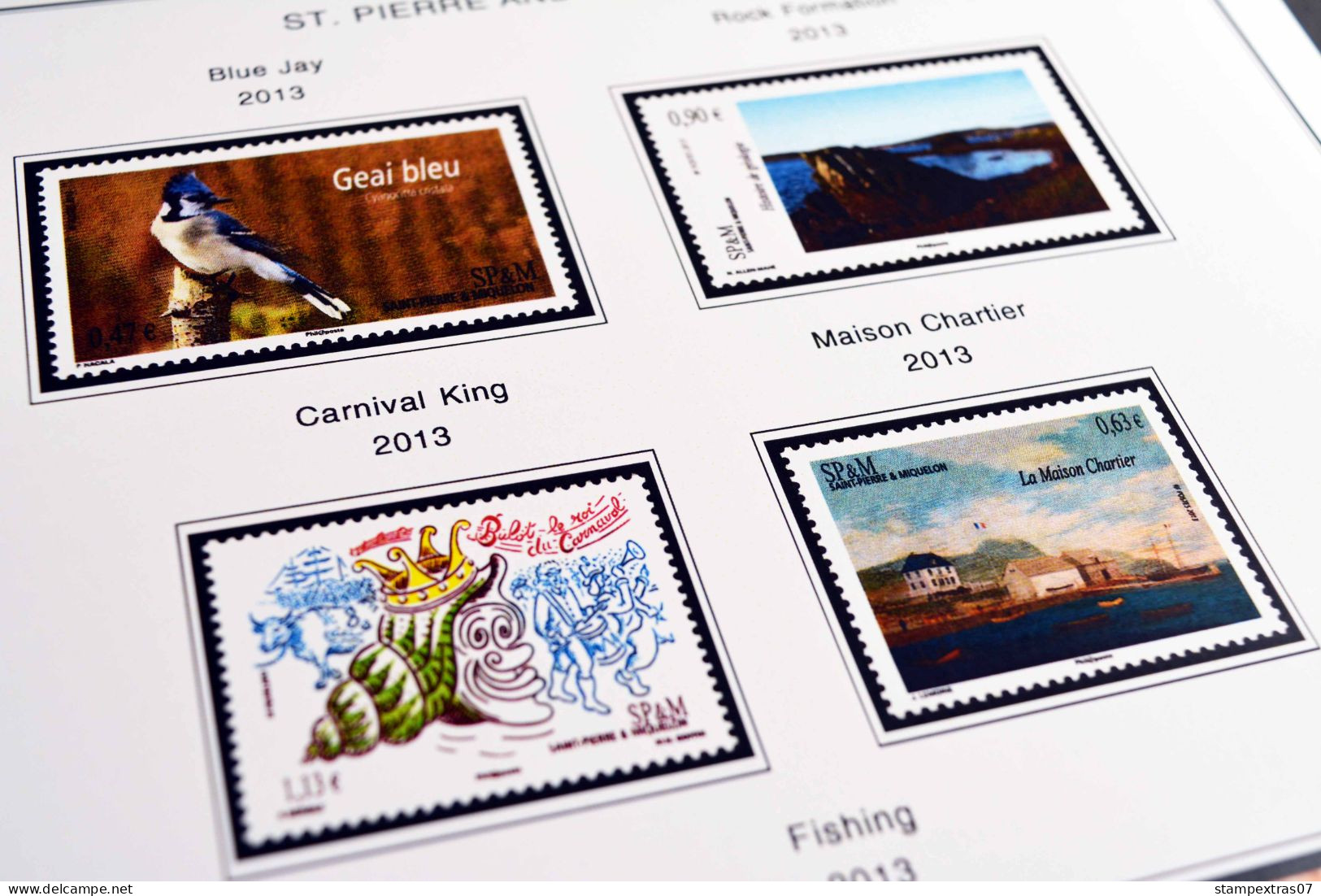 COLOR PRINTED SAINT PIERRE AND MIQUELON 2011-2023 STAMP ALBUM PAGES (49 illustrated pages) >> FEUILLES ALBUM