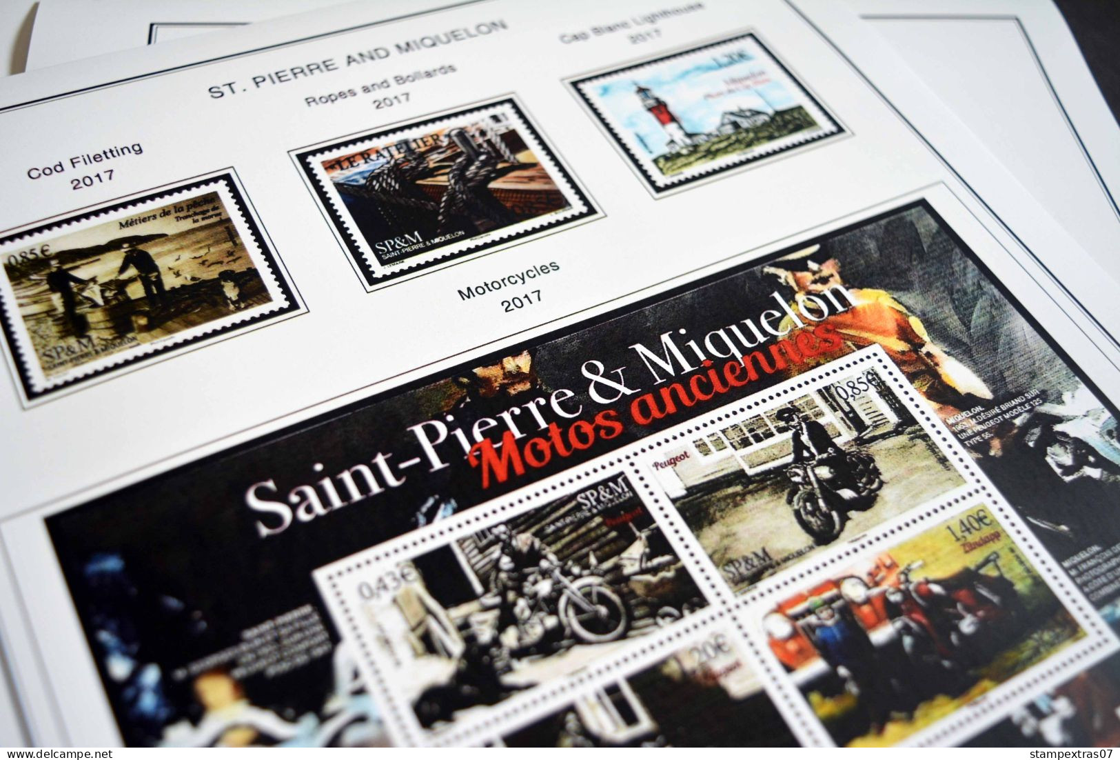 COLOR PRINTED SAINT PIERRE AND MIQUELON 2011-2023 STAMP ALBUM PAGES (49 illustrated pages) >> FEUILLES ALBUM