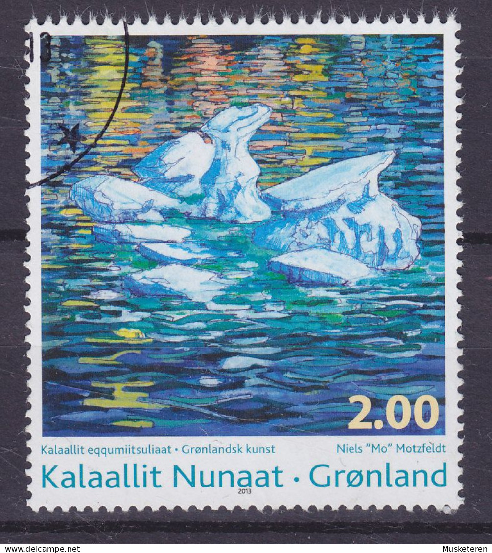 Greenland 2013 Mi. 637, 2.00 (Kr) Zeitgenössische Kunst Art Treibender Eisberg : Gemälde Painting Von Niels Motzfeldt - Usados