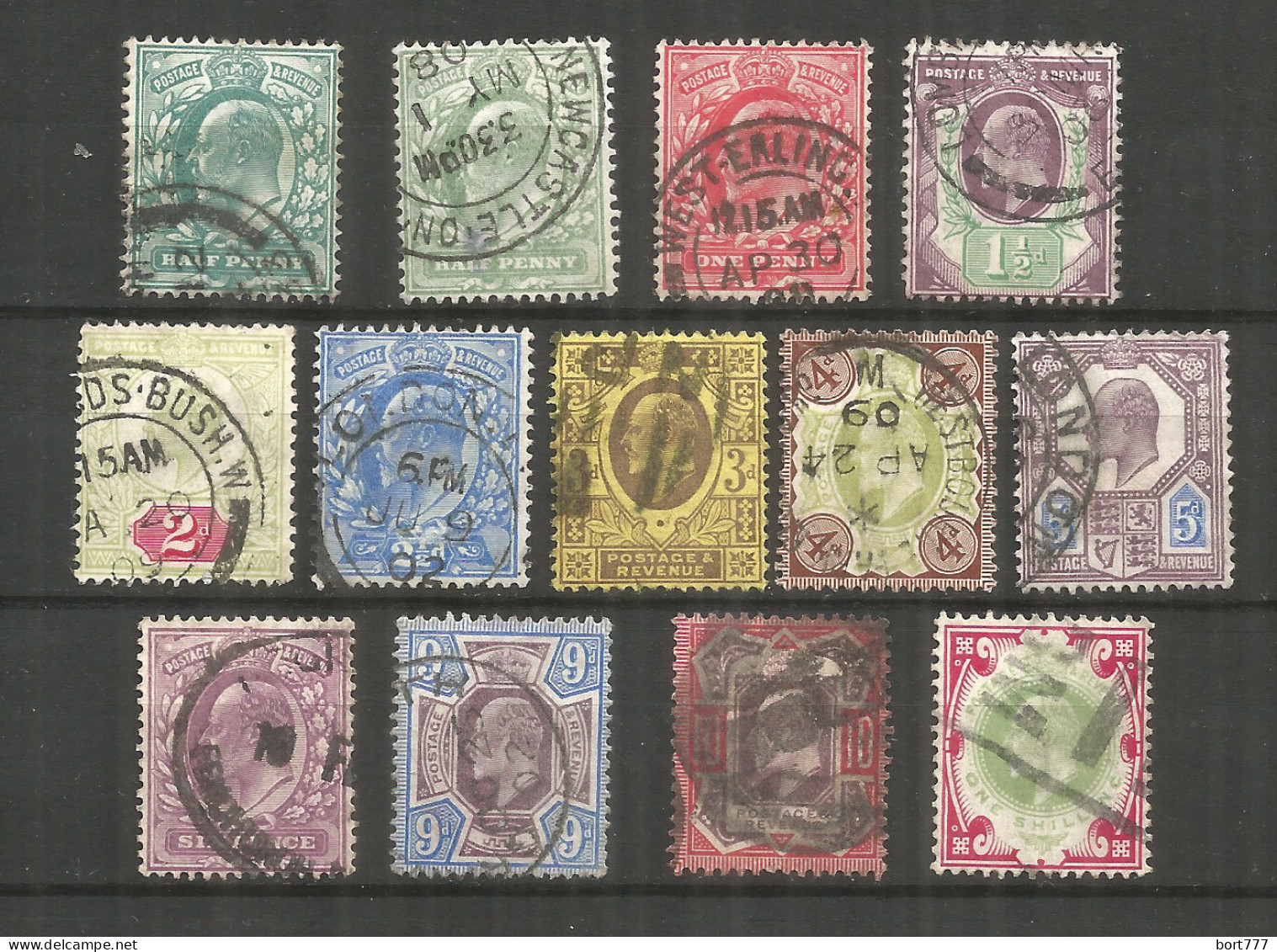 Great Britain 1902 Year Used Stamps Set - Gebraucht
