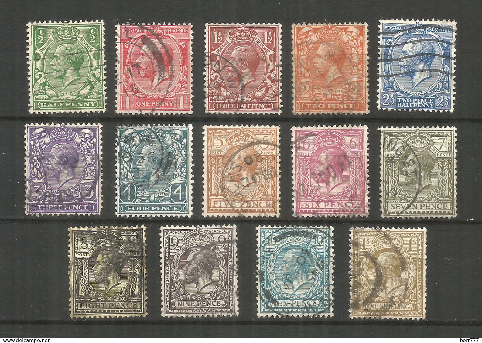 Great Britain 1912 Year Used Stamps Set - Oblitérés